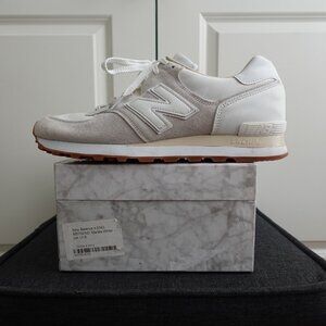 Size 12 - New Balance END. x 575 Made in England Marble White Suede Leather